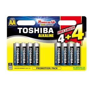 Батерия Toshiba алкални 1.5V LR6/AA 4 бр+4 бр
