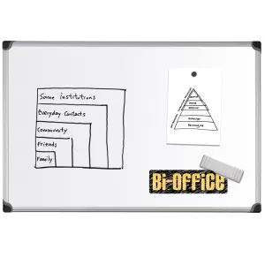 Bi-Office Бяла дъска, магнитна, с алуминиева рамка, 60 x 90 cm