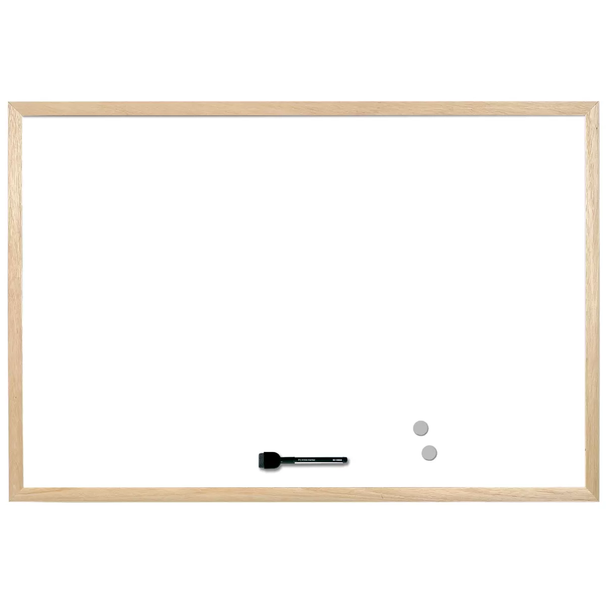 Bi-Office Бяла дъска, магнитна, с дървена рамка, 60 x 90 cm