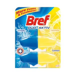 Bref Пълнител за ароматизатор за тоалетна Duo-Aktiv, лимон, 50 ml, 2 броя