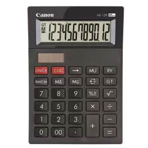 Canon Настолен калкулатор AS-120, 12-разряден, черен