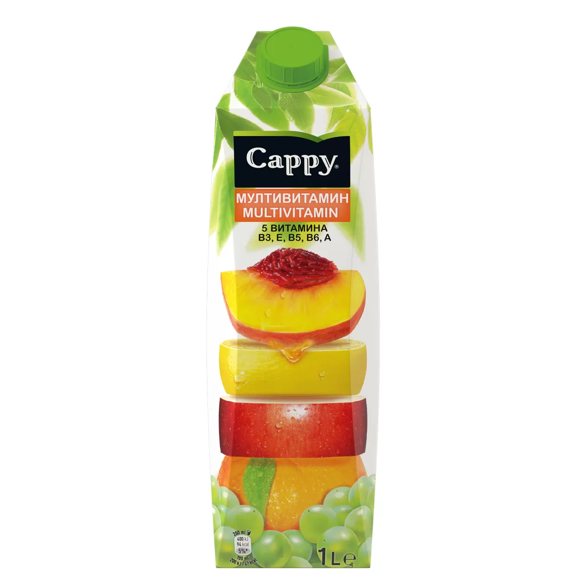 Cappy Плодова напитка, мултивитамин, 1 L, в кутия