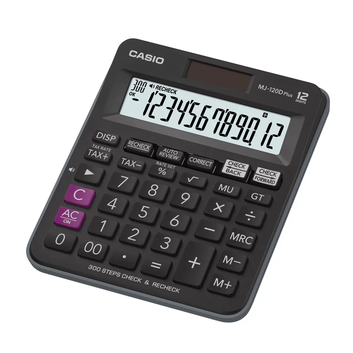 Casio Настолен калкулатор MJ-120D, 12-разряден, черен