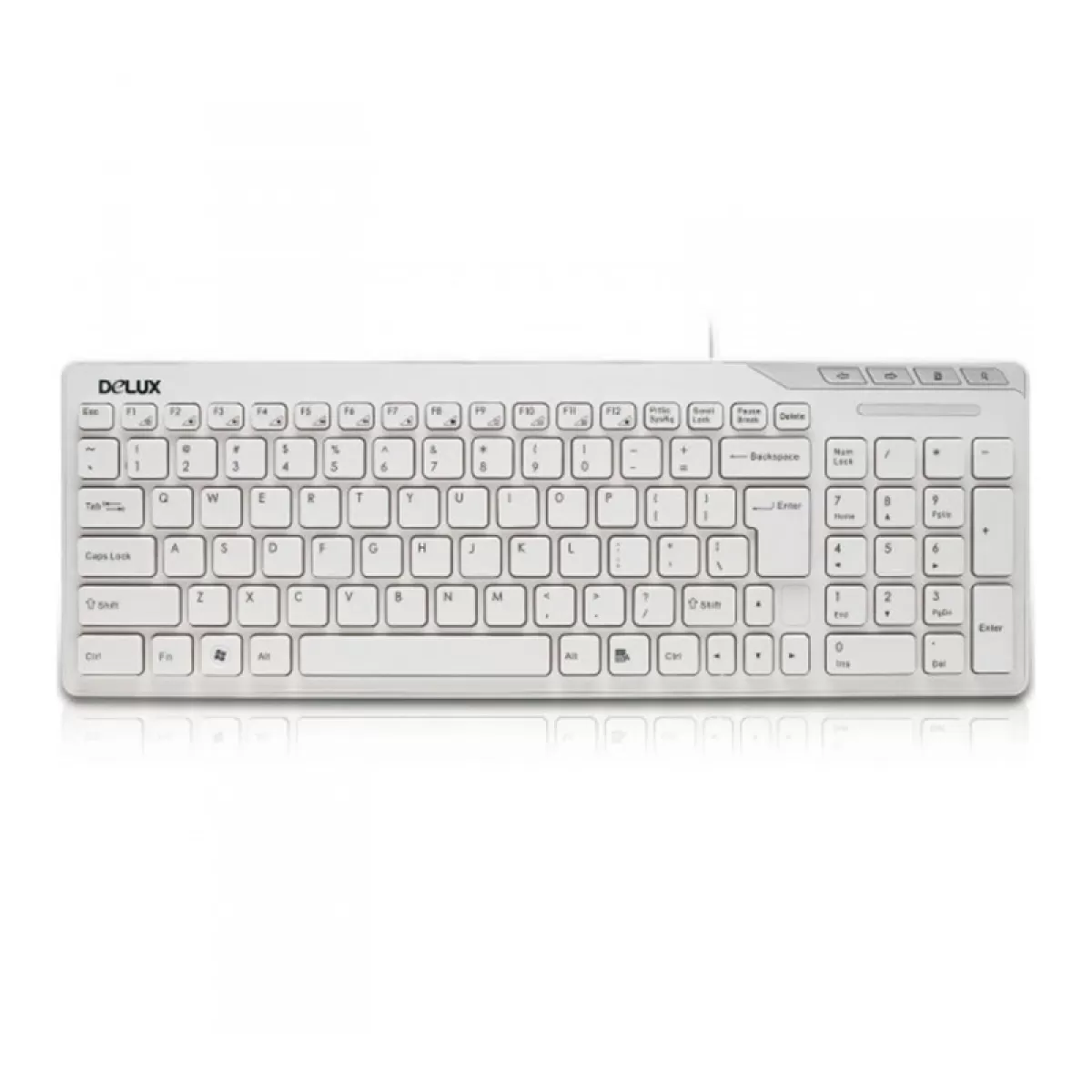 Delux Клавиатура DLK-OM01, USB, бяла