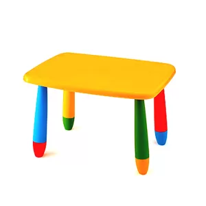 Детска маса, пластмасова, правоъгълна 72.5 x 57 x 47H, жълта