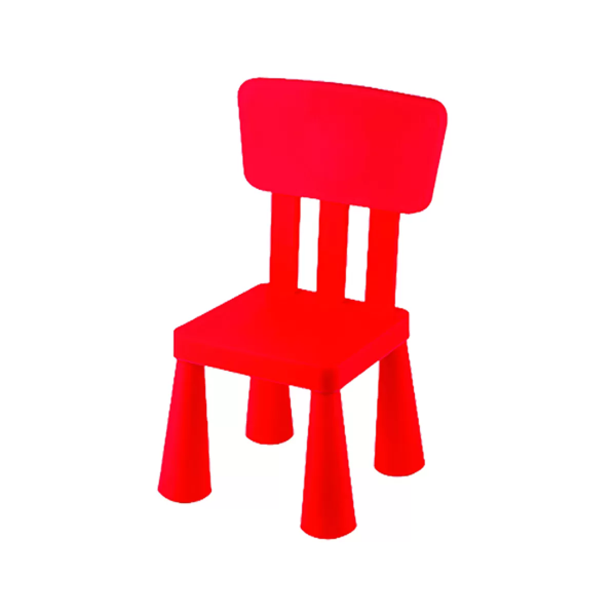 Детски стол с облегалка, червен