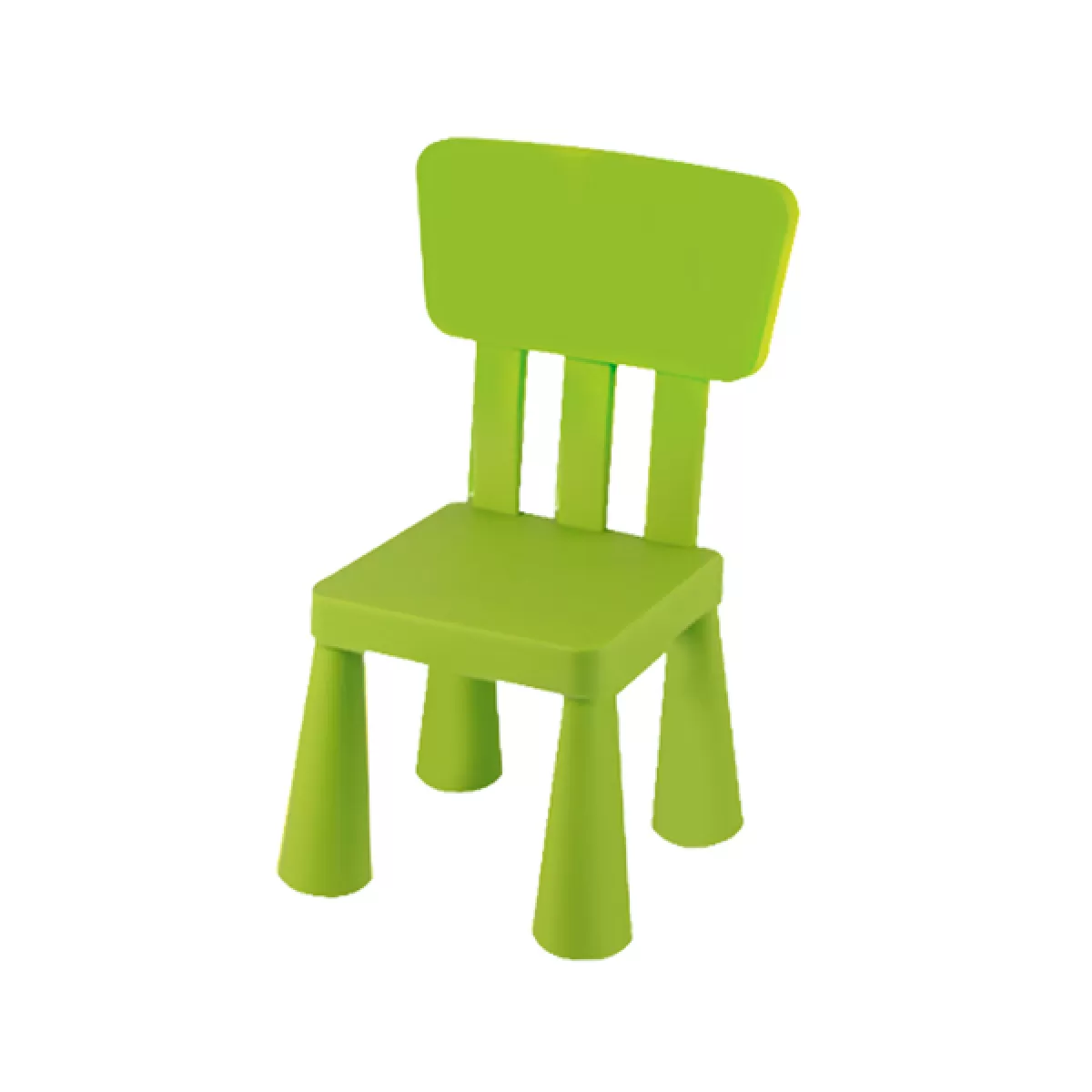 Детски стол с облегалка, зелен