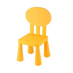 Детски стол с овална облегалка, жълт