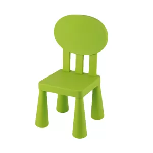 Детски стол с овална облегалка, зелен