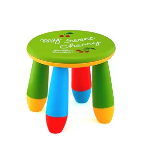 Детски стол, с пластмасов кръг, 25H x 28Ф , зелен