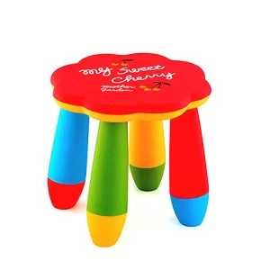 Детски стол, с пластмасов кръг, цвете, 25H x 28Ф , червен