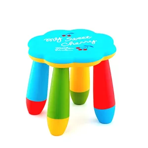 Детски стол, с пластмасов кръг, цвете, 25H x 28Ф , син