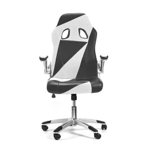 Директорски стол Form, екокожа, черно и бяло