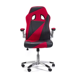 Директорски стол Form, екокожа, черно и червено