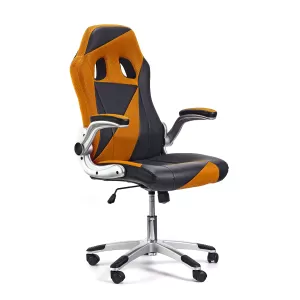 Директорски стол Form, екокожа, черно и оранжево