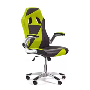 Директорски стол Form, еко кожа, черно и зелено