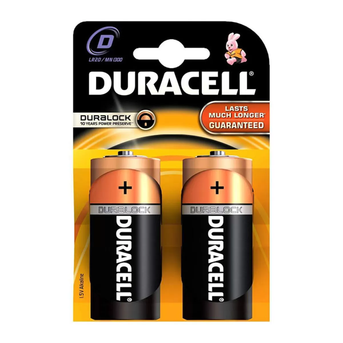 Duracell Алкална батерия, D, LR20, 1.5 V, 2 броя