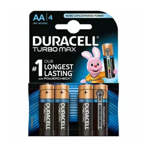 Duracell Алкална батерия Turbo, AA, LR6, 1.5 V, 4 броя