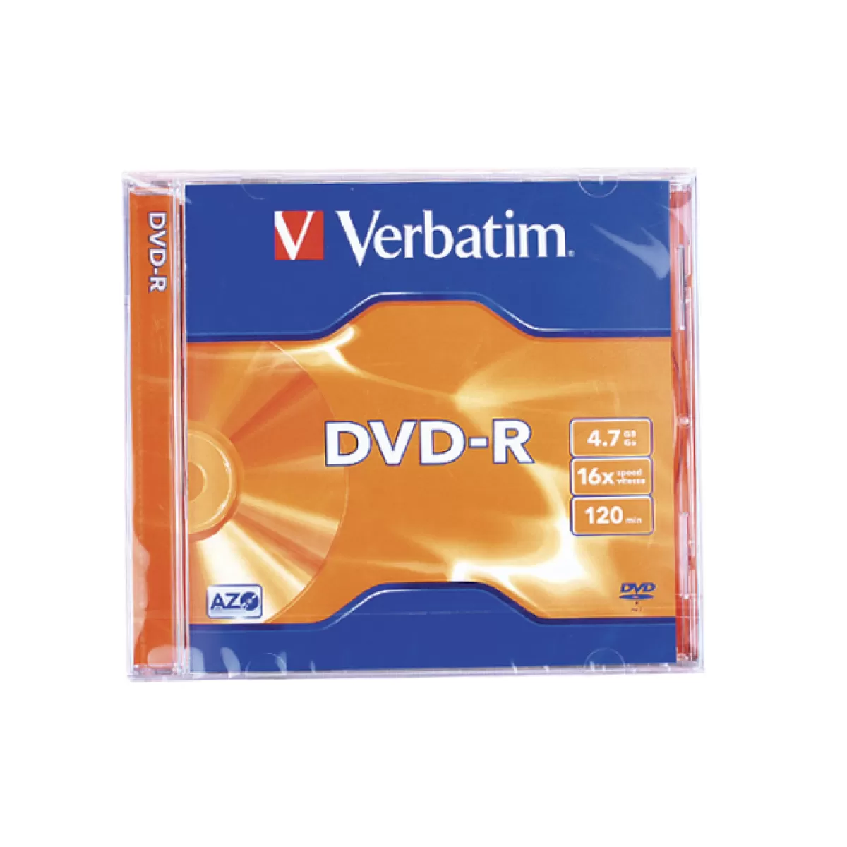 DVD-R Verbatim 16x 4.7 GB в тънка кутия, цветен