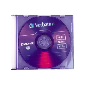 DVD+R Verbatim 16x 4.7 GB в тънка кутия, цветен