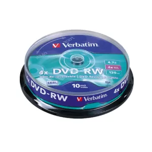 DVD+RW Verbatim 4x 4.7 GB шпиндел 10 бр.