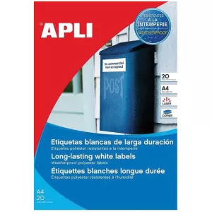 Етикети Apli бели полиестер 105х148 mm А4 20 л.