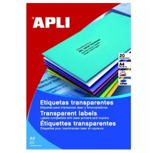 Етикети Apli матово-прозрачни 48.5x25.4 mm A4 20 л.
