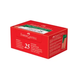 Faber-Castell Острилка, с прозрачен контейнер, зелена, 25 броя