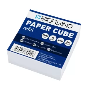 Fabriano Хартиено кубче, 83 x 83 mm, 80 g/m2, офсет, бяло, 360 листа