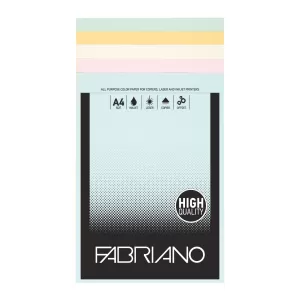 Fabriano Копирен картон, A4, 160 g/m2, наситени цветове, 4 цвята, 100 листа