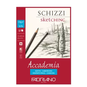 Fabriano Скицник за рисуване Accademia, A4, 120 g/m2, зърнеста структура, подлепен, 50 листа