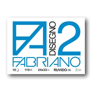 Fabriano Скицник за рисуване Disegno 2, 24 x 33 cm, 110 g/m2, грапав, подлепен, мека корица, 10 листа