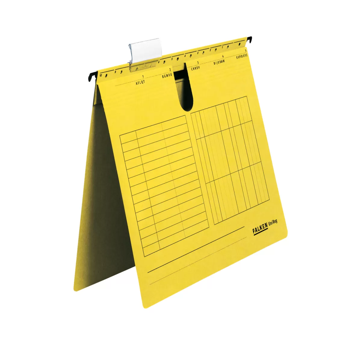 Falken Папка за картотека, Л-образна, жълта, 5 броя