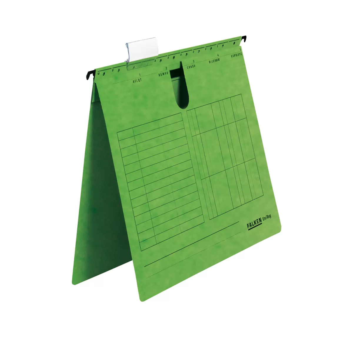 Falken Папка за картотека, Л-образна, зелена, 5 броя