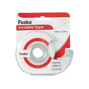 Foska Самозалепваща лента, невидима, с диспенсър, 18 mm/33 m