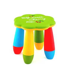 Детски стол, с пластмасов кръг, цвете, 25H x 28Ф , зелен