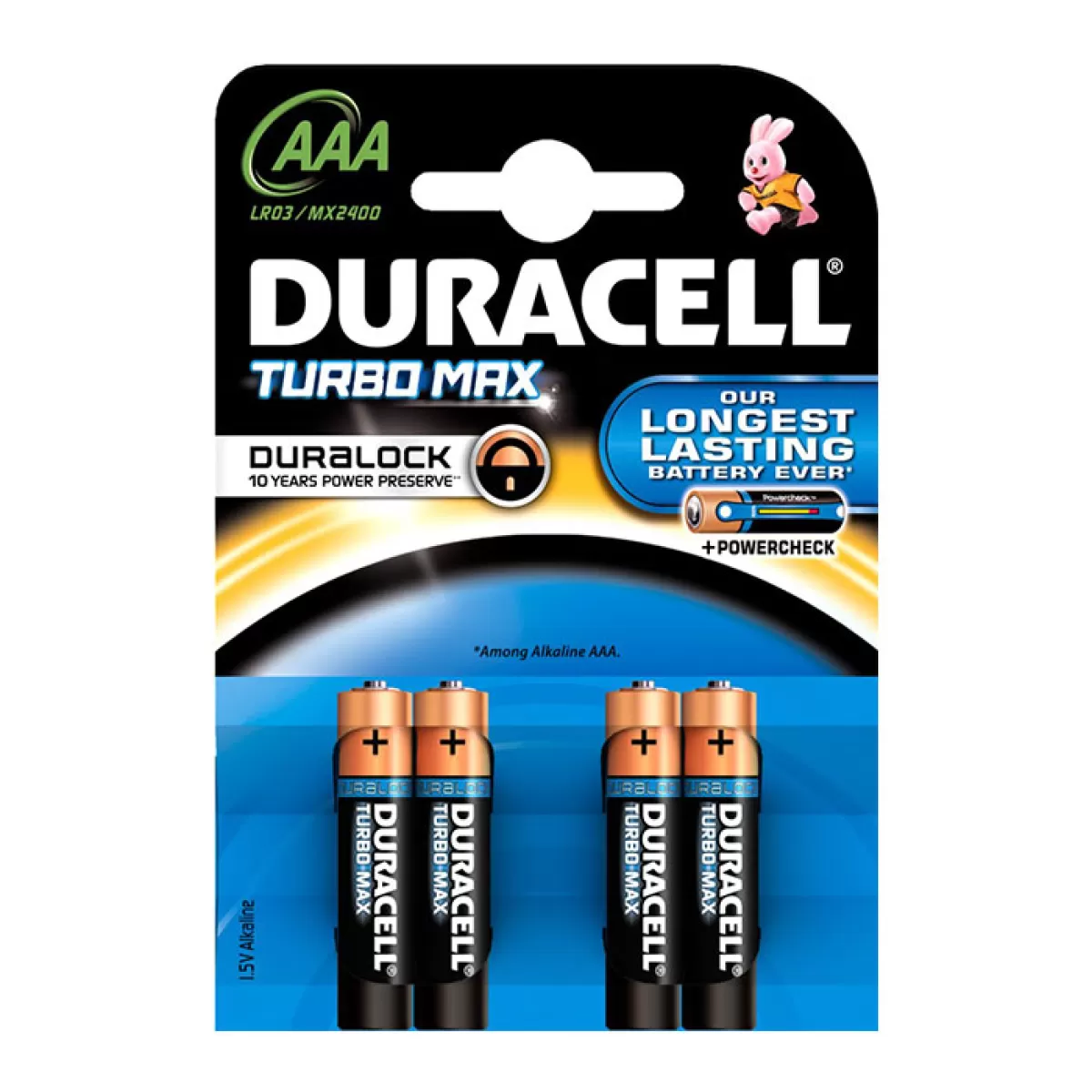Duracell Алкална батерия Turbo, AAA, LR03, 1.5 V, 4 броя