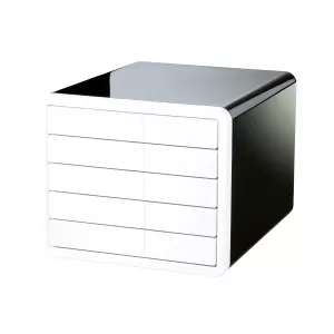 HAN Бокс за документи i-Box 17, с 5 чекмеджета, бял и черен