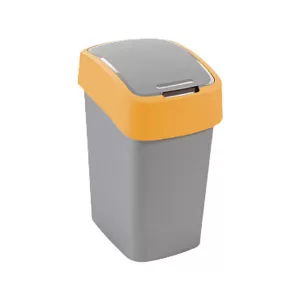 Кош за отпадъци Flip, с люлеещ капак, пластмасов, 10 L, оранжев