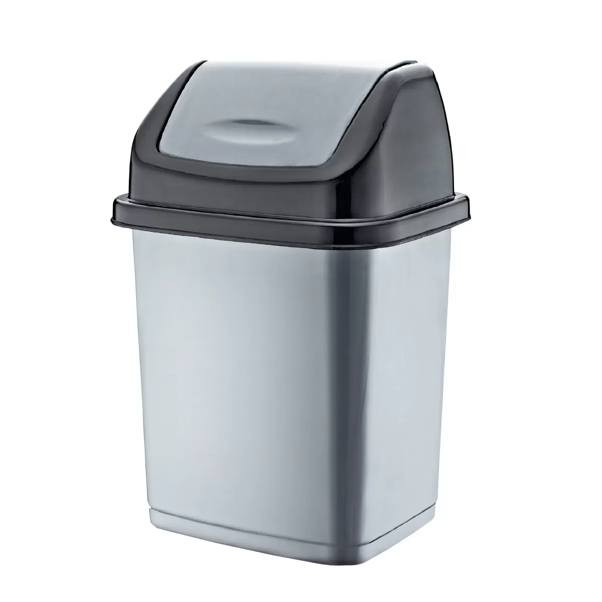 Кош за отпадъци Каризма, с люлеещ капак, пластмасов, 18 L, черен