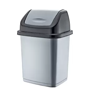 Кош за отпадъци Каризма, с люлеещ капак, пластмасов, 18 L, черен