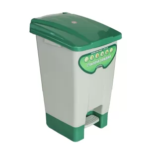 Кош за отпадъци Planet, за разделно събиране, с педал, пластмасов, 70 L, зелен