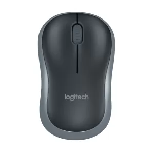 Logitech Мишка M185, безжична, оптична, USB, черно и сиво