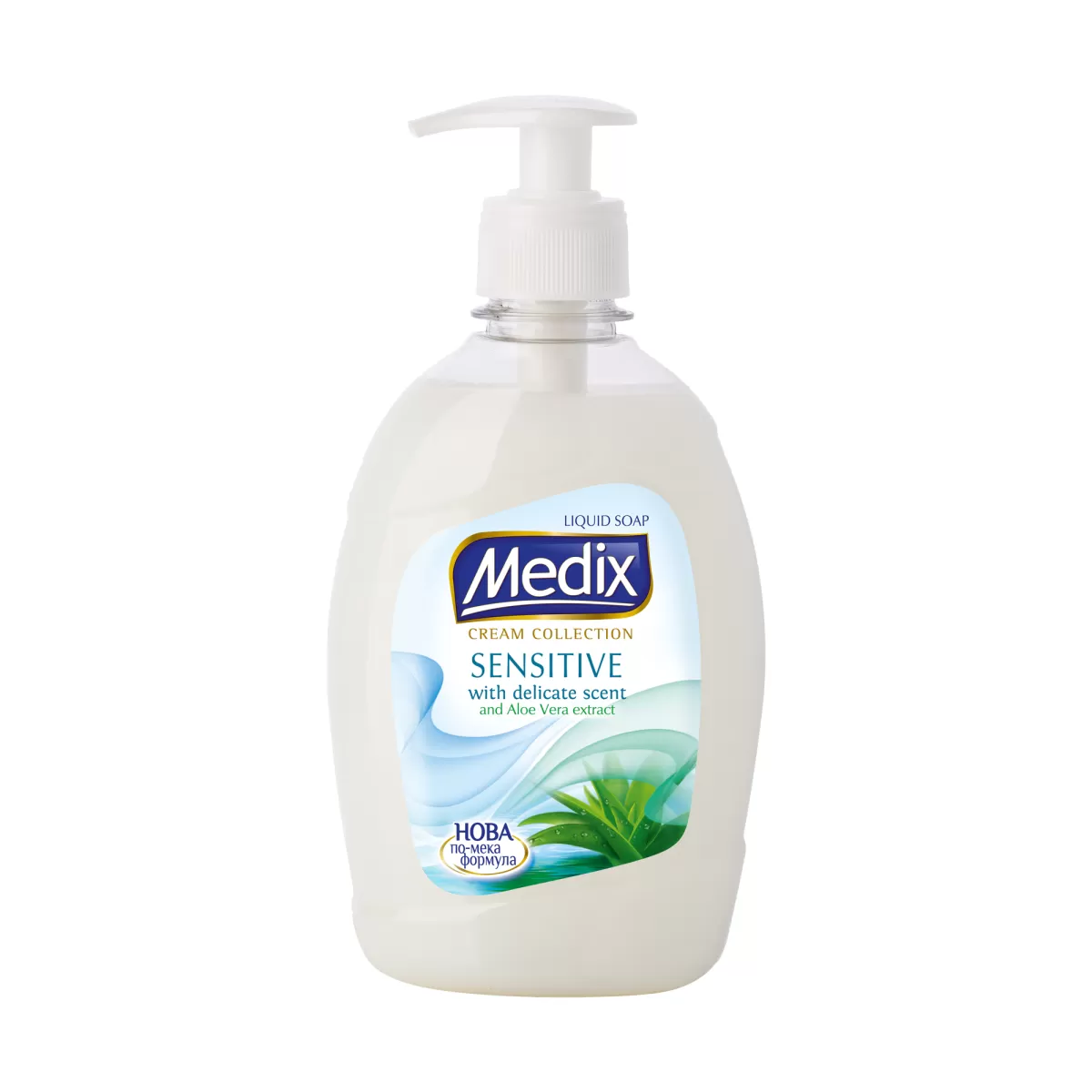 Medix Течен сапун Cream Collection Sensitive, с помпа, 400 ml, бял