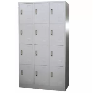 Метален гардероб Locker 3 колони 12 отделения Сив