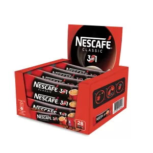 Nescafe Разтворимо кафе 3in1 Classic, 16.5 g, в пакетче, 28 броя