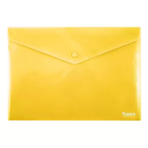 Папка джоб с копче Axent de Luxe Жълт А4