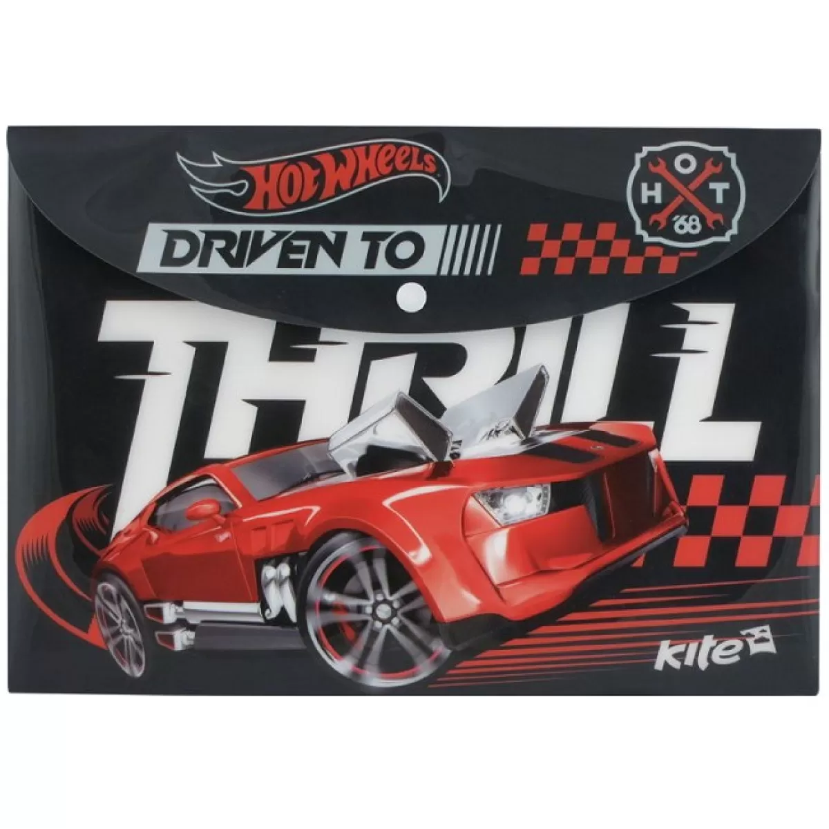 Папка джоб с копче Kite Hot Wheels А4