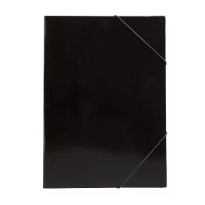 Папка, картонена, с ластик, UV лак, 350 g/m2, черна