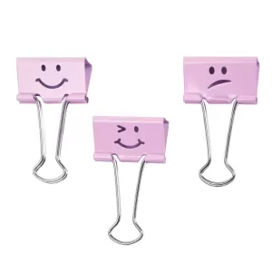 Rapesco Щипки за пари Emoji, 19 mm, розови, 20 броя